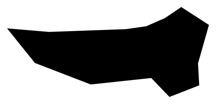A contour map of Honiara Capital Territory. Solomon Island capital territory silhouette