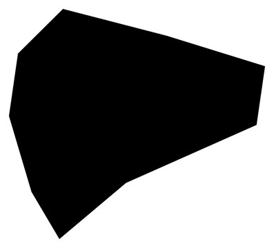 A contour map of Buada District. Nauruan district silhouette