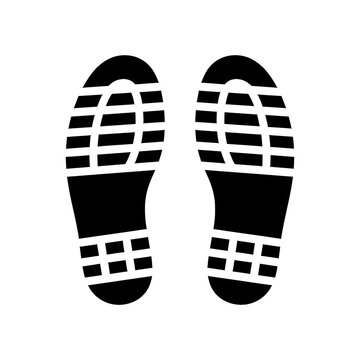 Black shoe print icon showing the bottom of a boot sole