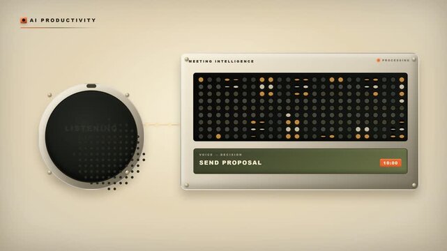 AI meeting intelligence and productivity dashboard summarizing audio.