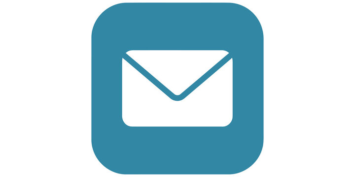 blue email message envelope icon isolated on transparent background