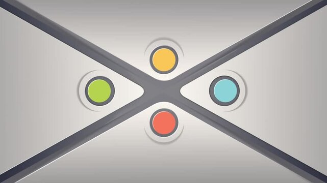 Modern Abstract Tech Transition Animation with 4 Colorful Circles Infographic Motion