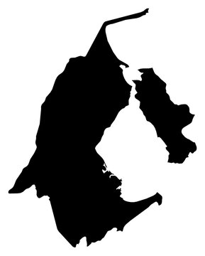A contour map of Zulia State. Venezuelan state silhouette