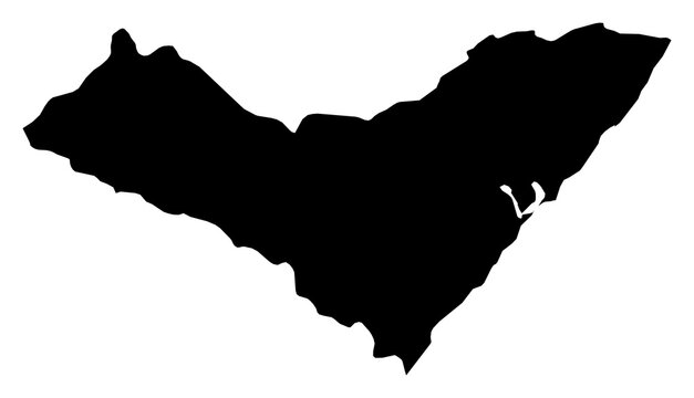 A contour map of Alagoas State. Brazilian state silhouette