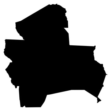 A contour map of Santa Cruz Department. Bolivian department silhouette