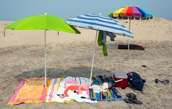 Beach umbrella scene