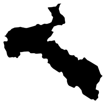 A contour map of San Jos&eacute; Province. Costa Rican province silhouette