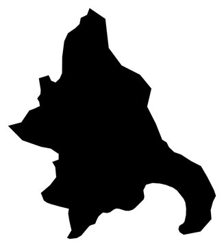 A contour map of Azua Province. Dominican province silhouette