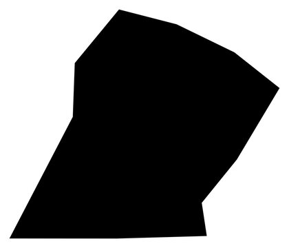 A contour map of Saint John Parish. Grenadian parish silhouette