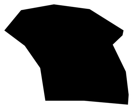 A contour map of Saint Patrick Parish. Grenadian parish silhouette