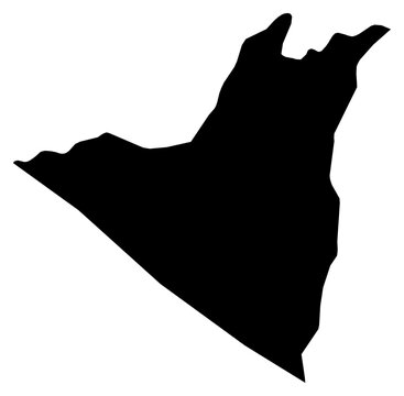 A contour map of Retalhuleu Department. Guatemalan department silhouette