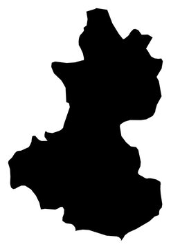 A contour map of Lempira Department. Honduran department silhouette
