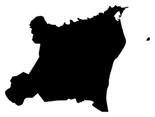 A contour map of North Caribbean Coast Autonomous Region. Nicaraguan autonomous region silhouette © Ungrim