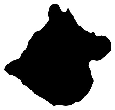 A contour map of Tacna Department. Peruvian department silhouette