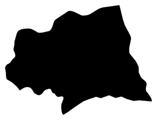 A contour map of Canelones Department. Uruguayan department silhouette © Ungrim