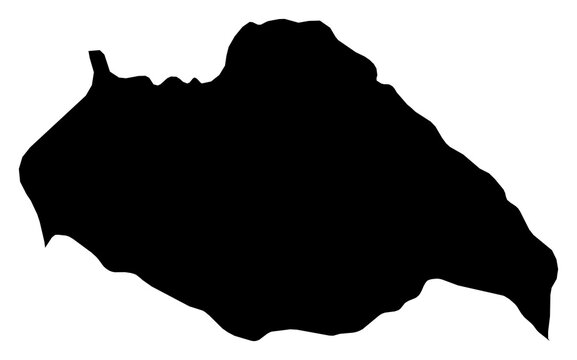 A contour map of Artigas Department. Uruguayan department silhouette