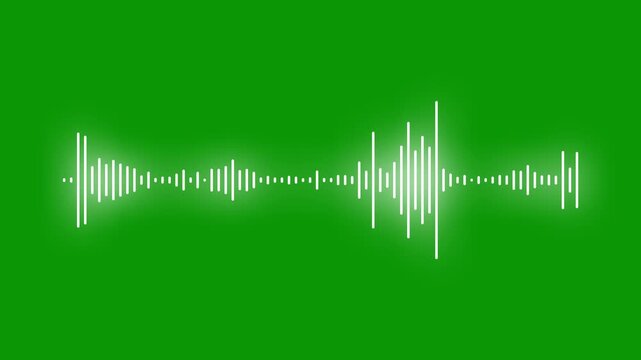 Digital sound waveform with animated music spectrum vibrant equalizer display glowing frequency animation, and seamless. green screen 4k video