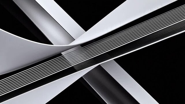 Abstract white and black geometric lines