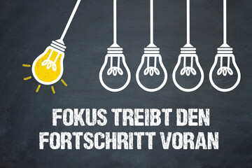 Fototapeta premium Fokus treibt den Fortschritt voran
