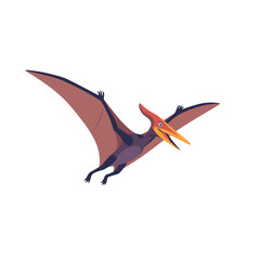 Flying Pterodactyl Dinosaur Vector Illustration Isolated on White Background © gyoho