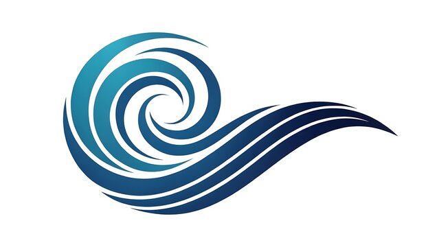 Abstract flowing wind swirl logo, smooth curves, luxury wellness branding, flat vector design, isolated background.