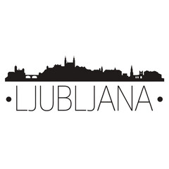 Fototapeta premium Ljubljana Skyline Silhouette On White Background cityscape