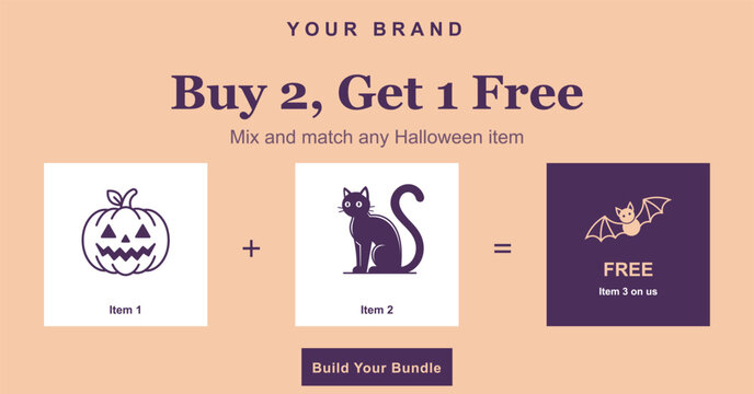 Halloween promotional bundle design template for e-commerce and marketing campaigns