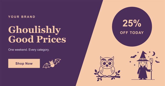 Spooky Halloween Sale Banner Template for E-commerce Website