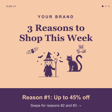 Halloween Sale Promotional Graphic Template with Witch and Black Cat
