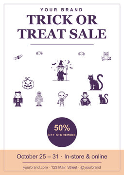 Spooky Halloween Sale Flyer Template with 50% Off Storewide