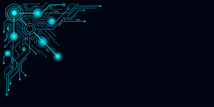Neon Circuit Network Illustration Highlighting Digital Technology.
