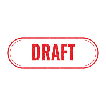 Red draft stamp sign with grunge texture