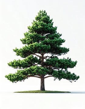 Majestic evergreen tree with dense green foliage and textured bark
