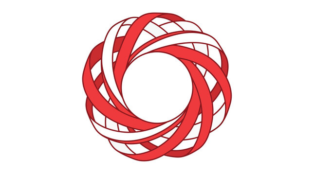 Abstract Red and White Sw