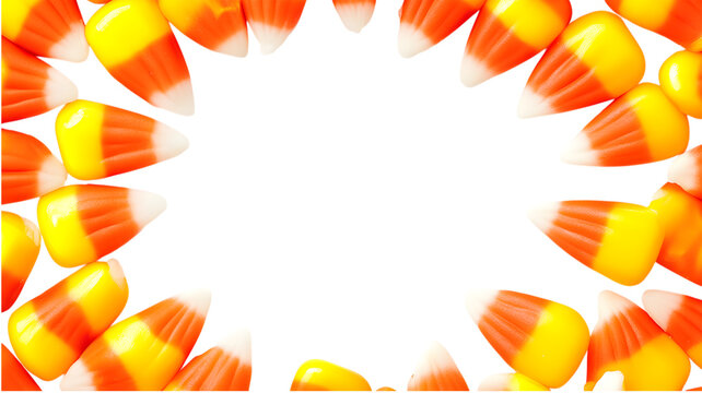 Candy corn frame on transparent background