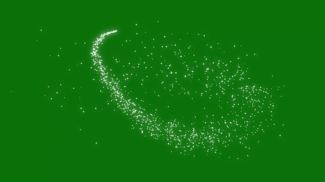 Sparkling star twinkle glitter white cartoon doodle animation, blinking cartoon stars, 4k white star sparkle vector doodles, glowing light trails, 2D shining twinkle effect on green screen background.