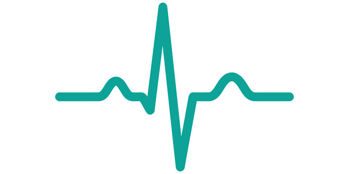 Green heartbeat pulse line medical ecg ekg cardiogram icon isolated on transparent background