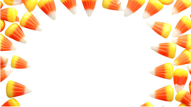 Halloween candy corn border frame
