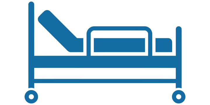 Hospital medical bed icon isolated on transparent background