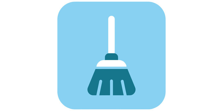 Housekeeping broom cleaning tool icon isolated on transparent background