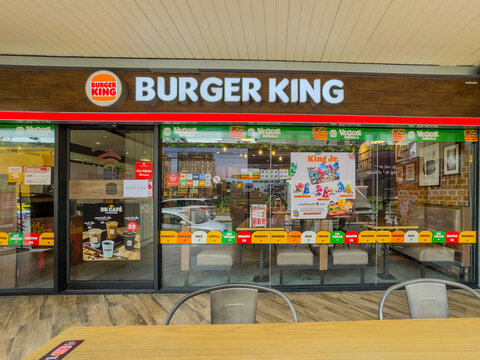 29 July 2026 Colourful Exterior of an Burger King Restaurant in Soi 11 Sukhumvit Nana BKK Bangkok Thailand