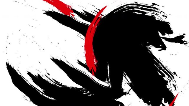Abstract grunge ink brush stroke animation