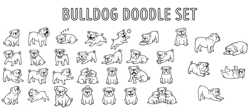 bulldogs line arts set