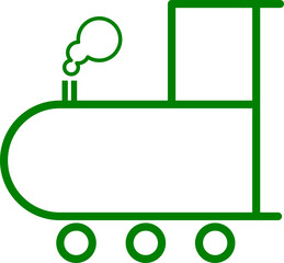 Green Train Engine Icon Isolated on Transparent Background PNG Railway Vector Symbol © House of Designs