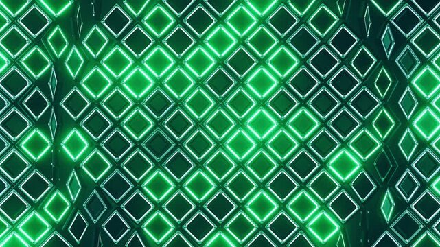Looped 3d spinning green gems background animation	