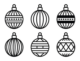 Fototapeta premium Stylized geometric Christmas holiday ornament icons vector set