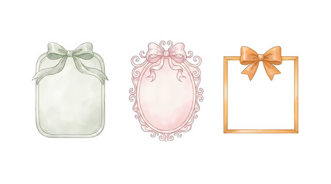 Three Beautiful Gift Boxes With Ribbon Bow Designs transparent background