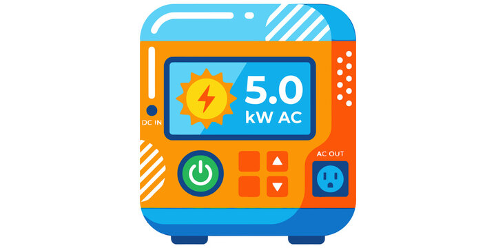 Portable power station solar generator inverter device isolated on transparent background