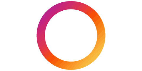 Fototapeta premium Gradient colorful round ring circle frame isolated on transparent background
