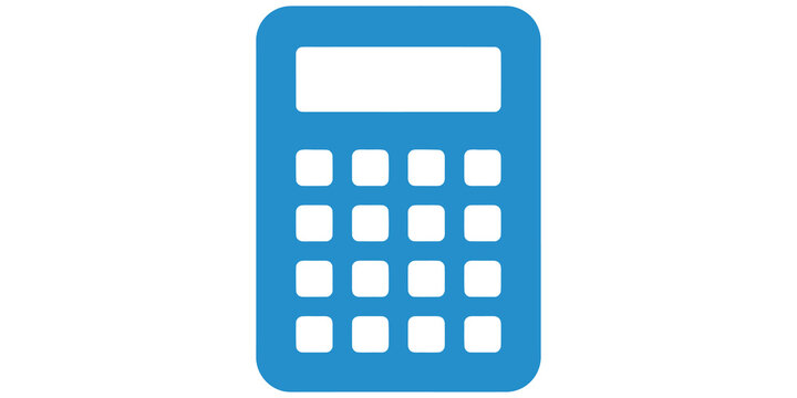 Calculator device icon for finance and mathematics isolated on transparent background